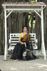 Handwoven Silk Saree with Sequin Work