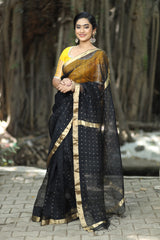 Handwoven Silk Saree with Sequin Work