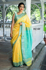 Yellow Maheshwari Saree