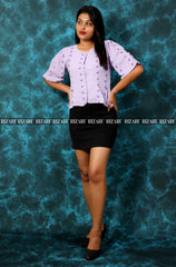 Flared Button Down Crop Top