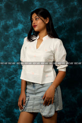 Star Embroidered Cotton Top