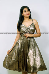 Fit and Flare Metallic Dress