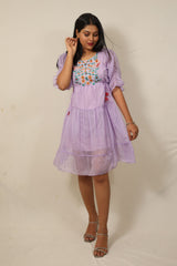 Dress with Front Embroidery