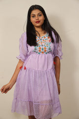 Dress with Front Embroidery