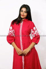 Midi Dress with Embroidery