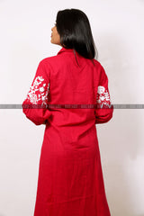 Midi Dress with Embroidery