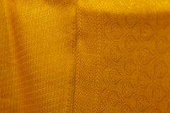Yellow Banarasi Soft Silk Saree with all over brocade pattern in matt Gold jari