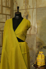 Olive Green Shade Banarasi Soft Silk Saree