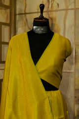 Olive Green Shade Banarasi Soft Silk Saree