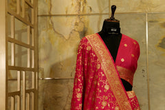 Pink Banarasi Silk Saree