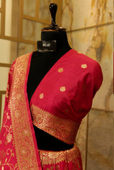 Pink Banarasi Silk Saree