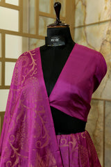 Elegant Dark Pink shade Kanjivaram Hand Woven Pure Silk