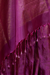 Elegant Dark Pink shade Kanjivaram Hand Woven Pure Silk