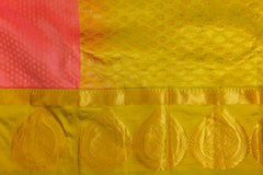 Pink and olive green Pure Silk Kanjivaram