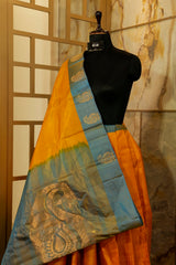 Mustard Kanjivaram Pure Silk Kanjivaram Saree