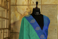 Turquoise and Blue  Kanjivaram Pure Silk