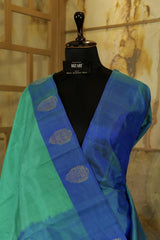 Turquoise and Blue  Kanjivaram Pure Silk