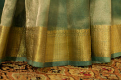 Turquoise Tissue Saree