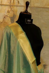 Turquoise Tissue Saree