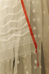 Exclusive Jamdani White Saree Handwoven