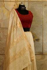 Handwoven Pure Tussar Silk in Original Off White (suggested products)