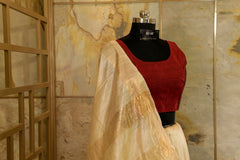 Handwoven Pure Tussar Silk in Original Off White (suggested products)