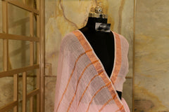 Pink Linen with Copper Jari border