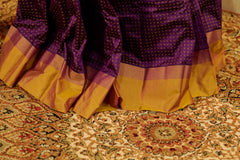 Arani Pattu saree with contrast green border and blouse piece