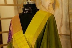 Arani Pattu saree with contrast green border and blouse piece