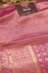 Dark Pink soft all over brocade banarasi pattern with matt weaving