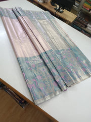 Silk Saree with Unique Birds Motifs in Pastel shades