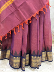 Onion Pink Cotton Saree