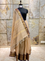 Mocha Colour Cotton Saree