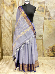Steel Blue Cotton Saree