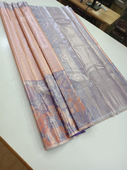 Soft Silk Saree in Peach Colour with Motif