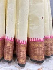 Off White Cotton Saree