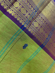 Green Brown Dual tone Cotton Saree