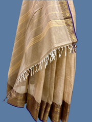 Mocha Colour Cotton Saree