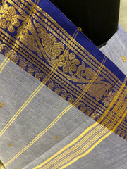 Steel Blue Cotton Saree