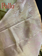 Pink Silk Saree with Birds Motifs