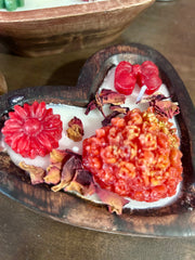 Bloom of Heart — Wooden Heart Candle