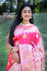 Pink Banarasi Katan Silk Saree