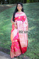 Pink Banarasi Katan Silk Saree
