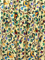 Kashmir Treasures Silk Kalamkari Print Stole - Pastel Yellow