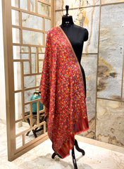 Kashmir Treasures Kani Jamawar work Modal Silk Stole - Red