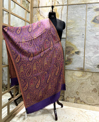Kashmir Treasures Kani Jamawar work Modal Silk Stole - Magenta