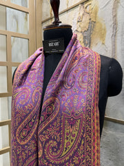 Kashmir Treasures Kani Jamawar work Modal Silk Stole - Magenta