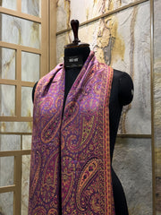Kashmir Treasures Kani Jamawar work Modal Silk Stole - Magenta