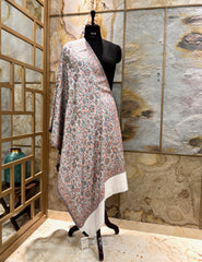 Kashmir Treasures Kani Jamawar work Modal Silk Stole - Off-White