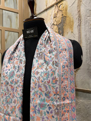 Kashmir Treasures Kani Jamawar work Modal Silk Stole - Off-White